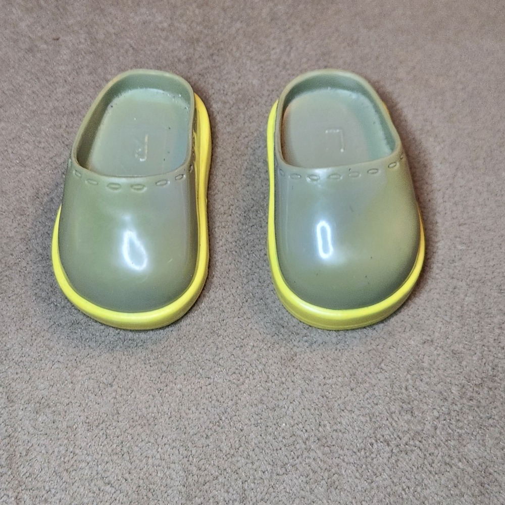 Tollytots Grey Slides With Yellow Soles For 18" Doll